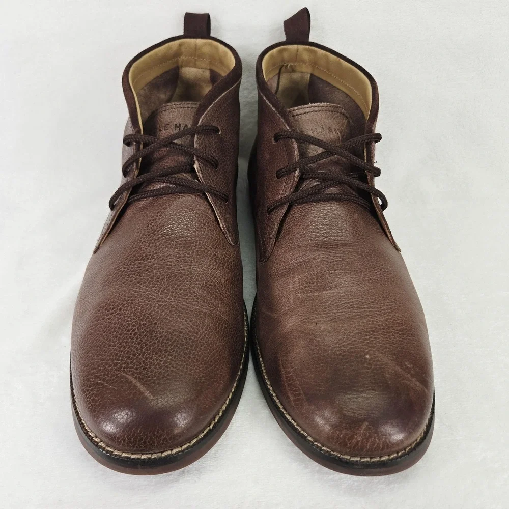 Cole Haan Shoes Mens 11 Brown Leather Curtis Chukka Boots Ankle Lace Up Casual